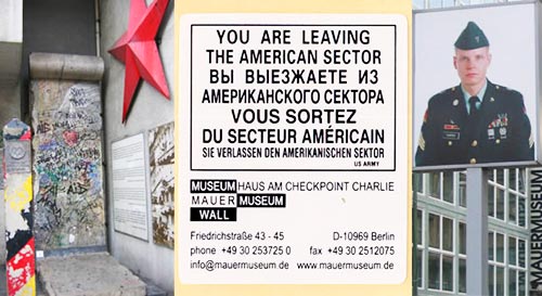 Detalles del Check Point Charlei y Mauermuseum en Berlín